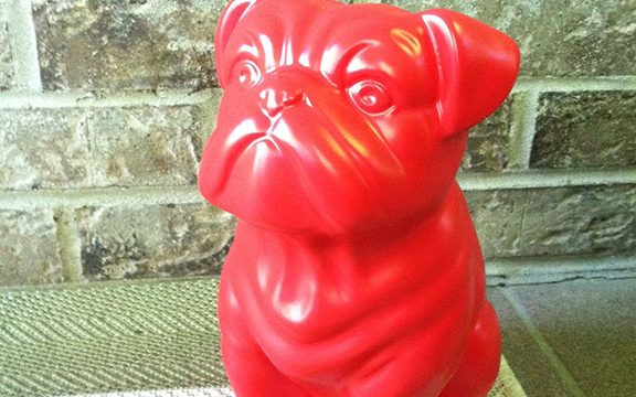 large plastic dog statue
